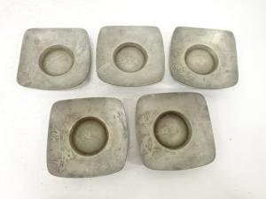 純錫　図変わり　茶托　5客揃